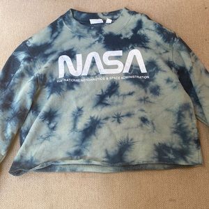 Mighty fine nasa cropped sweater like new condition smoke free home super cute!!
